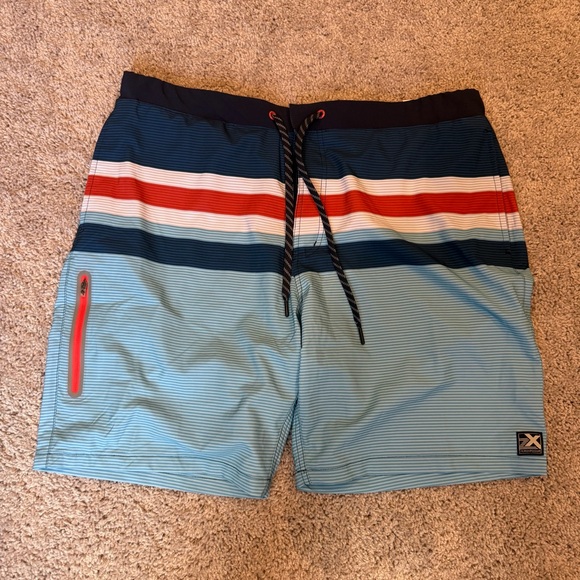 Men's Blue Striped Swim Shorts New XL - Picture 1 of 7